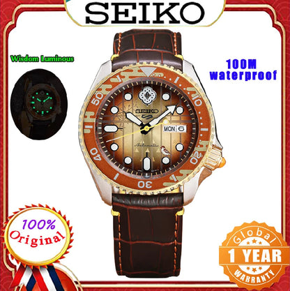 Original Seiko 5 Automatic Mechanical Anime Characters Watch Men Sports 10 Bar Waterproof Women Watch Week Display Calendar