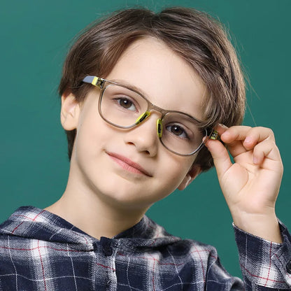 Anti Blue Light Kids Glasses Square Children Boy Girls Computer Optical Frame Reflective Blocking Eyeglasses Filter TR90 Frame