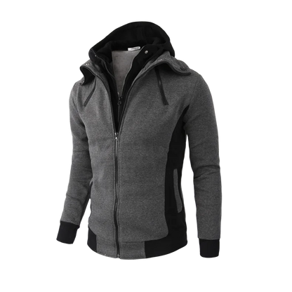 2022 Zipper Men Jackets Autumn Winter Casual Fleece Coats Bomber Jacket Scarf Collar Fashion Hooded Male Outwear Slim Fit Hoody