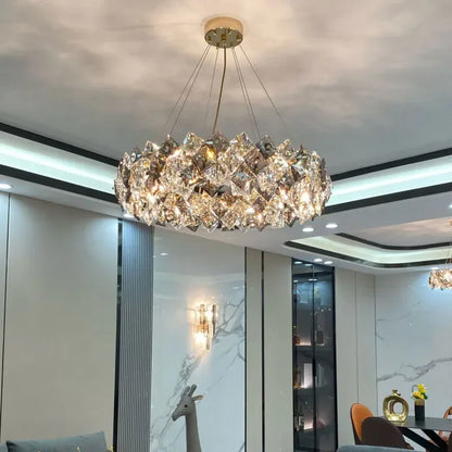 Light Luxury Postmodern Crystal Chandelier Living Room Decor Chandelier Bedroom Crystal Restaurant Three-color Home Chandelier