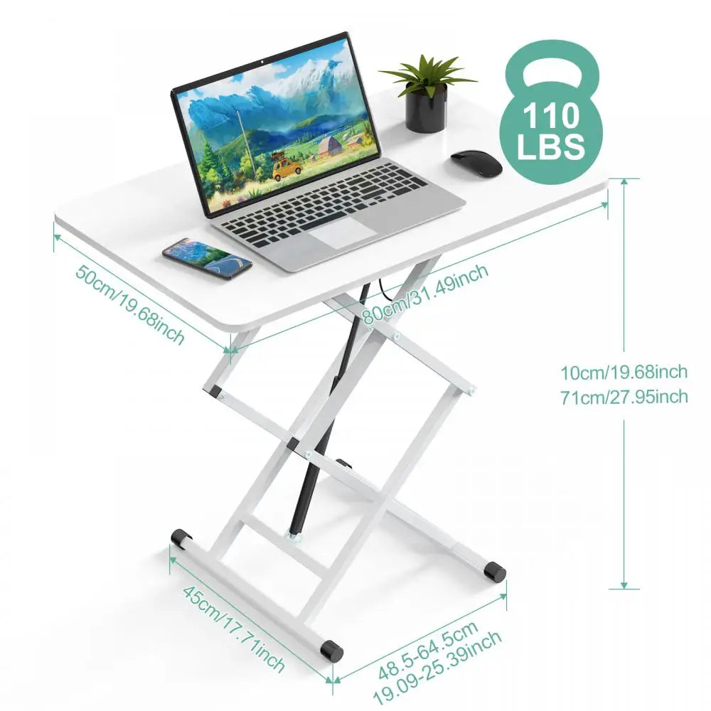 Mobile Lifting Table Computer Desk Height Adjustable Computer Desk PC Bed Table Portable Standing Desk Home Room Furniture HWC