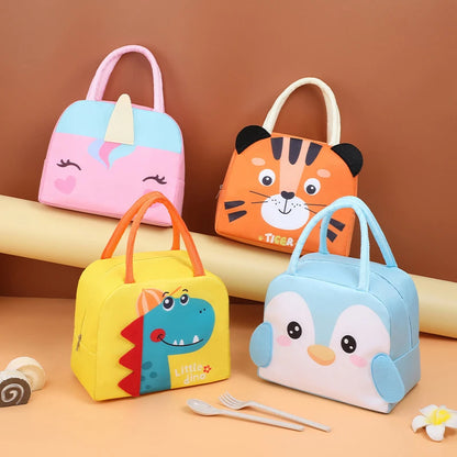 Lunch Bag Cartoon Animal Stereo 3D Storage Bags For Children Outdoor Picnic Lunch Box Hangbag Insulation Waterproof Kids Tote