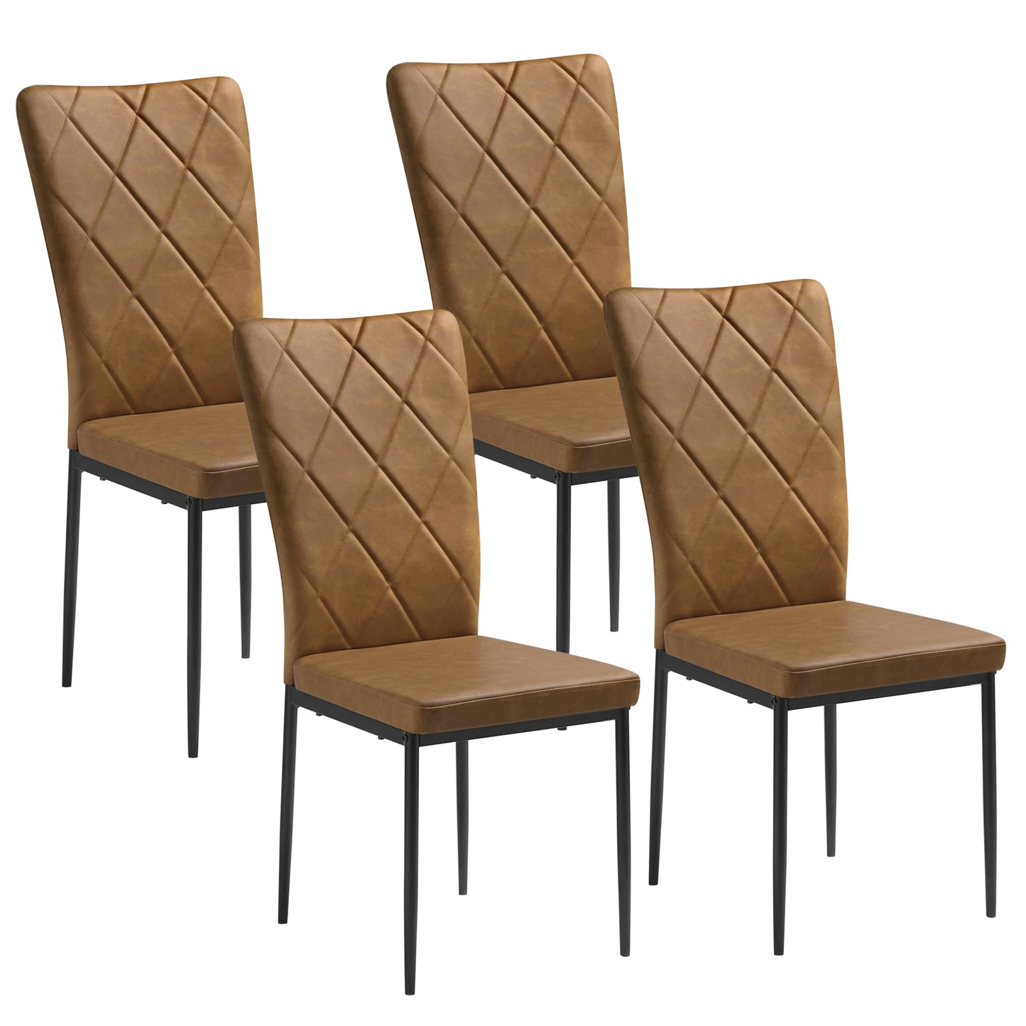 WOLTU 4PCS/SET Dining Chairs Kitchen Chairs with High Backrest Upholstered Chair Metal Legs for Kitchen Dining Room Wedding