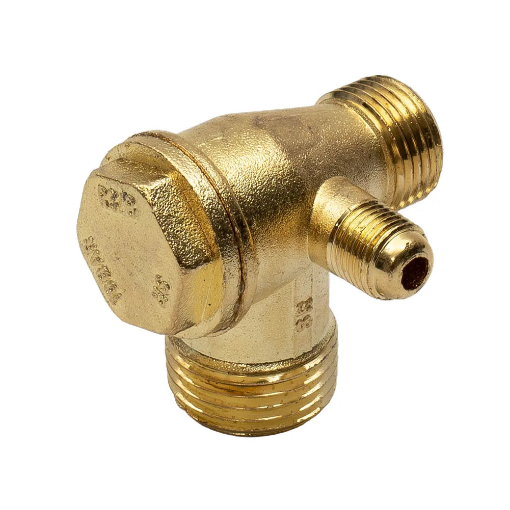 1pcs Male Thread Check Valve Connector With 3-Port Zinc Alloy For Air Compressor Parts Accessory 20mm/16mm/10mm