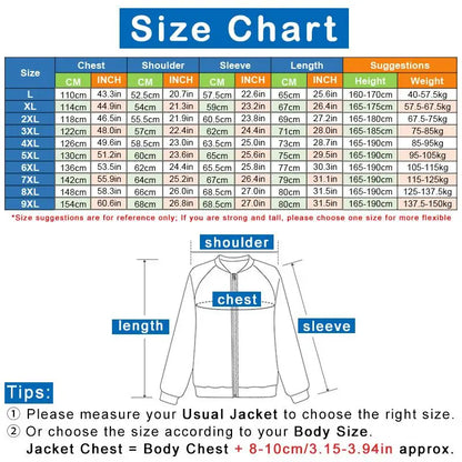 Plus Size Men Jaket Stand Collar Long Sleeve Pocket Zipper Jackets Man Casual Loose Streetwear Outerwear Big Oversized Clothing