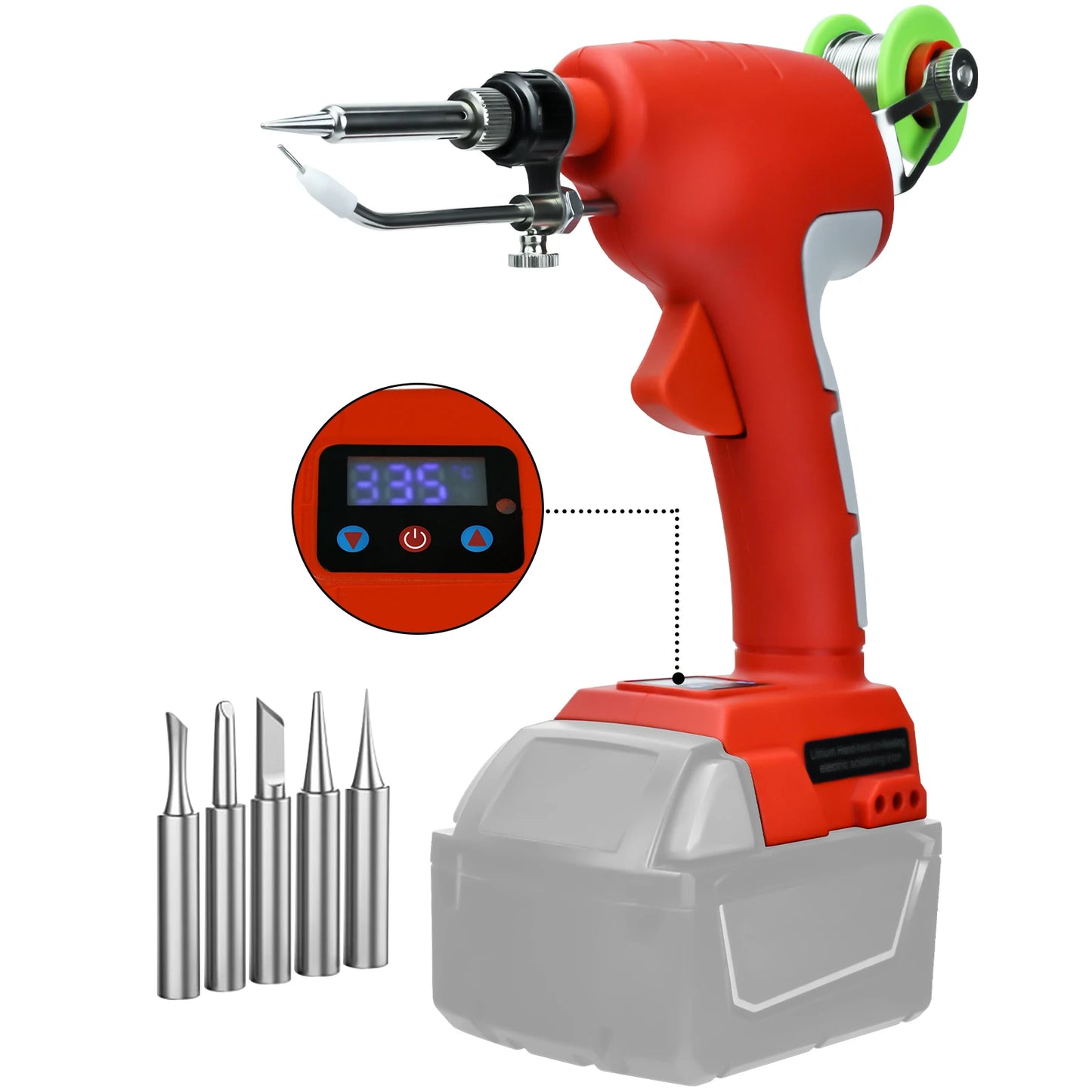 75W Electric Solder Gun Cordless Soldering Iron Kit with Digital Display Welding Tools for Milwaukee 18V Battery (No Battery)