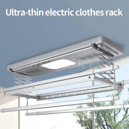 Electric Clothesline Ceiling Dryer Intelligent Lifting With Lights Balcony Ceiling Space Aluminum Telescopic Rod Laundry Hanger