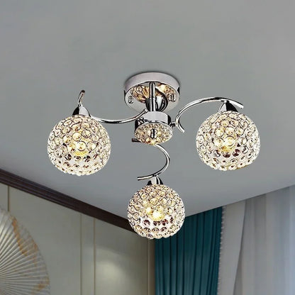 3 Heads Crystal Chandelier Luxury LED Living Room Chandeliers E14 Bulb Led Lustre Lights