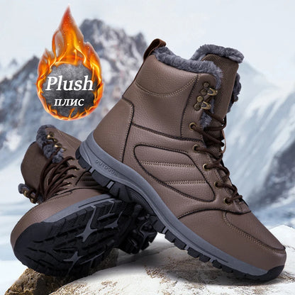 Winter Snow Boots For Man Sneakers Fast Shipping Outdoor Hiking Boots PU Leather Warm  Men Shoes Climbing Casual Shoes Size39-48