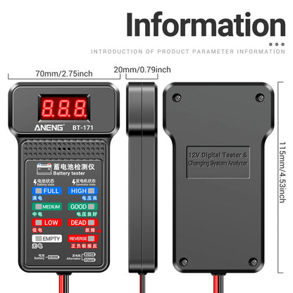 Car Battery Tester Car Inspection Repair Tools 12V Cranking Charging Circut Tester Battery Analyzer For BMW Tesla VW Tool