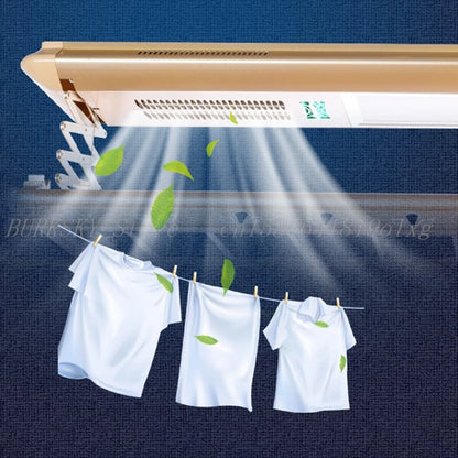 Electric Clothes Drying Rack Balcony Automatic Intelligent Lifting With Offline Control Lighting Drying Disinfection Functions