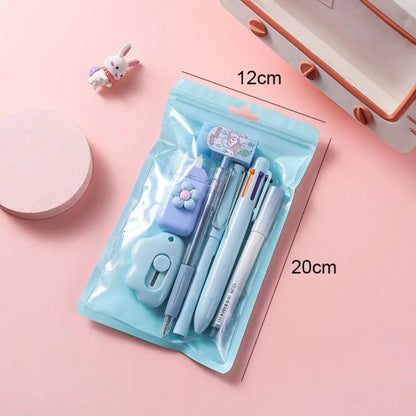 7-in-1 Stationery Set Birthday Present Back to School Gift Pencil Eraser Students Prize School Office Correction Tape Kids