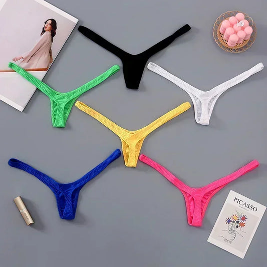 2024 New Deep V ThongLine Sexy Hot Low Waist Mini Panties Women's Breathable   Bikini Bottom Thongs Female Panty Women Underwear