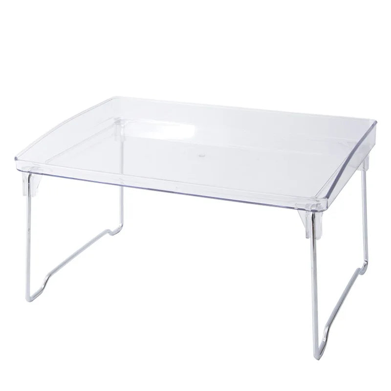 Foldable Transparent Lazy Bed Computer Desk Cosmetics Desktop Rack Student Dormitory Writing Study Table