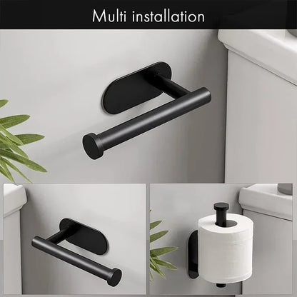 No Punching Wall Mounted Toilet Paper Holder Rustproof Anticorrosion Stainless Steel Bathroom Kitchen Toilet Paper Roll Holder