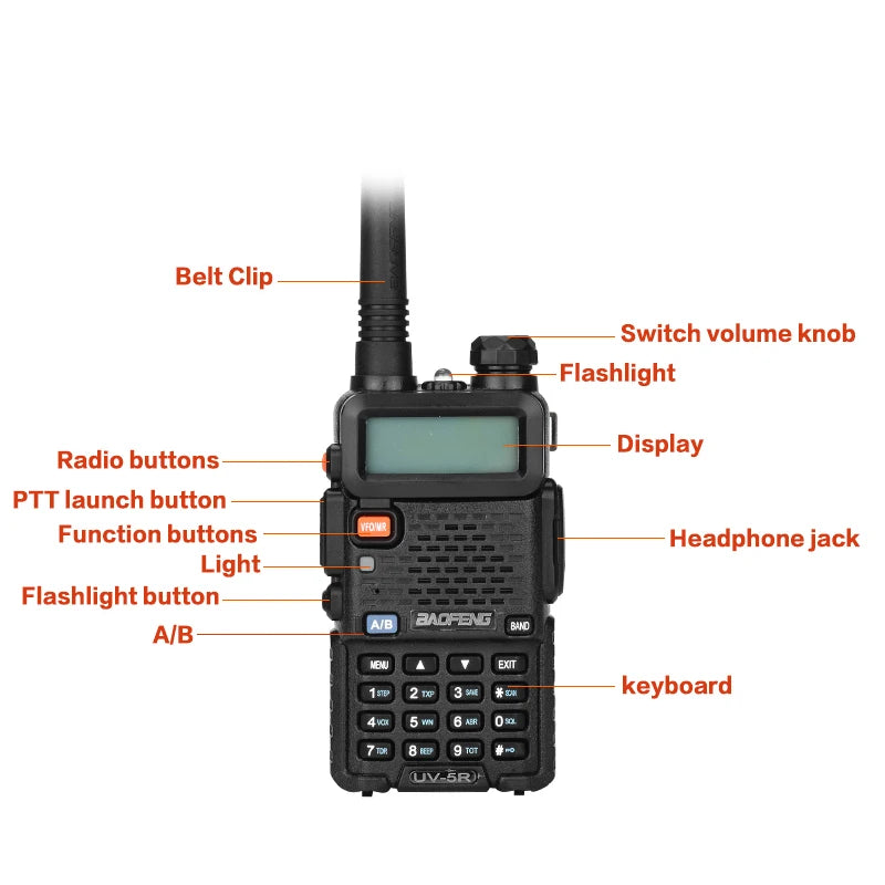 Optional 5W 8W Baofeng UV-5R Walkie Talkie 10 km Baofeng uv5r walkie-talkie hunting Radio uv 5r Baofeng UV-9R UV-82 UV-8HX UV-XR