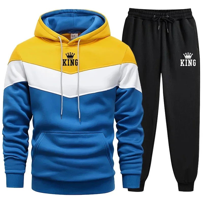 2024 New Printed Men's Sportswear Fashion Men's and Women's Sports Hoodies and Pants Two Piece Suit Street Men's Casual Suit