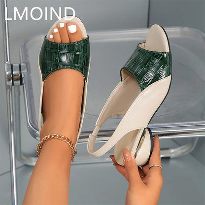 Women Mid Heels Sandals Fashion Dress Chunky Open Toe Shoes New Casual Designer Pumps Classic Brand Femme Zapatos