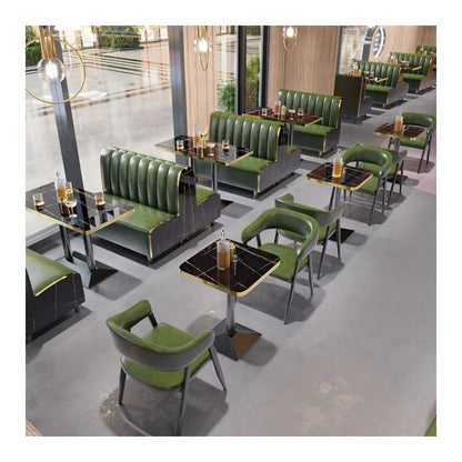 Wholesale Modern Restaurant Furniture Sets Cafe Fast Food Booth Seating Sofa Metal Dining Tables And Chairs Set