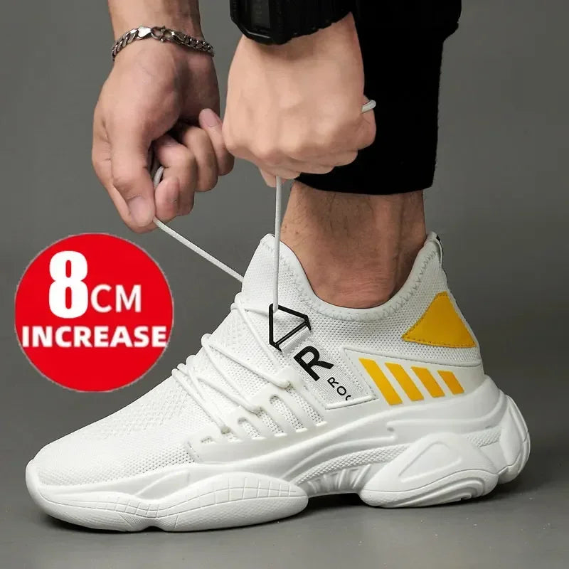 Sneakers Tall Man Elevator Shoes for Men Leisure Height Increase Insole 8cm Casual Mesh Summer Running Shoes Breathable Luxury