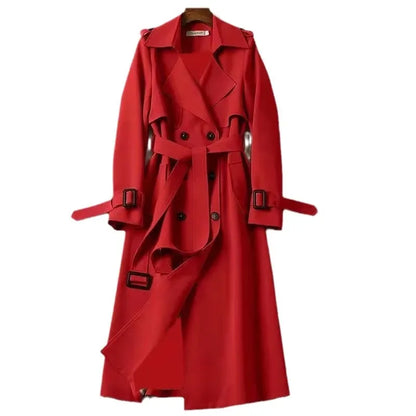 Women's Medium-Length Spring-Autumn 2024 New Korean Style Plus Size Petite Fashionable British Style Overcoat Jacket