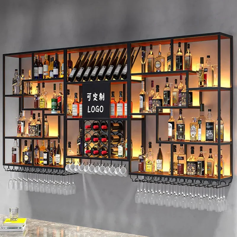 Bar Furniture Coffe Organizer Bottle Storage Modern Nightclub Column Cabinet Assemble Beverage Wine Luxury Minimalist Restaurant