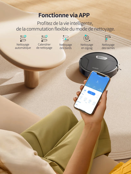 Honiture Robot Vacuum Cleaner 60000pa 3 in 1 Strong Suction Self-Charging App&Remote&Voice Robot Vacuum and Mop Combo