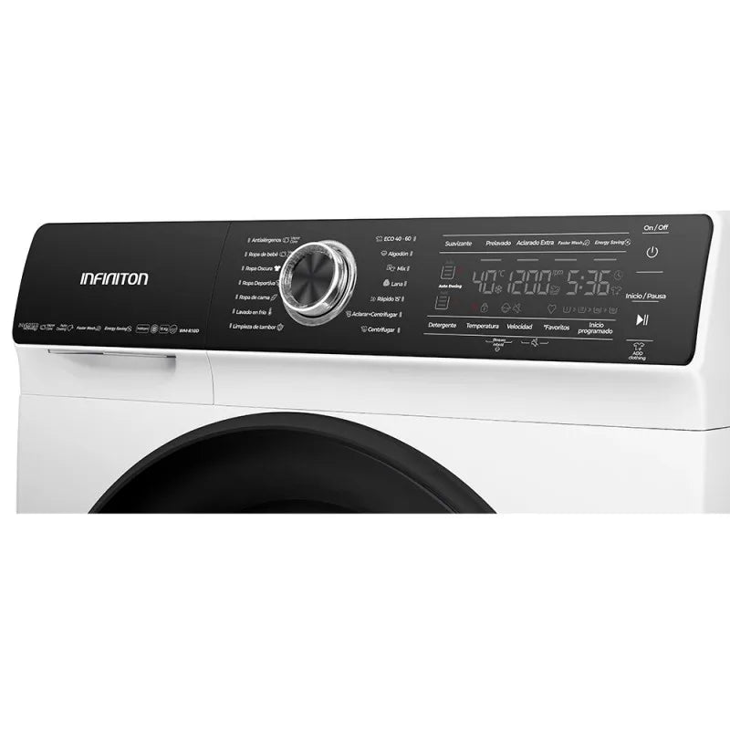 Washing machine-Infiniton WM-R10D-White, steam Care, self-dosing, 10Kg, 14 programs, 1400rpm, A +++/B