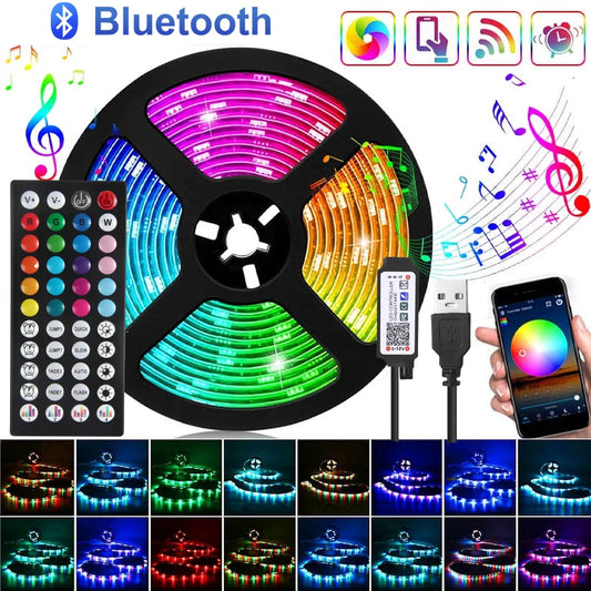 LED Strip Light for Room Decor New 44keys Bluetooth USB Control for RGB Color 5050 LED Tape for Music TV PC Backlight Neon Light