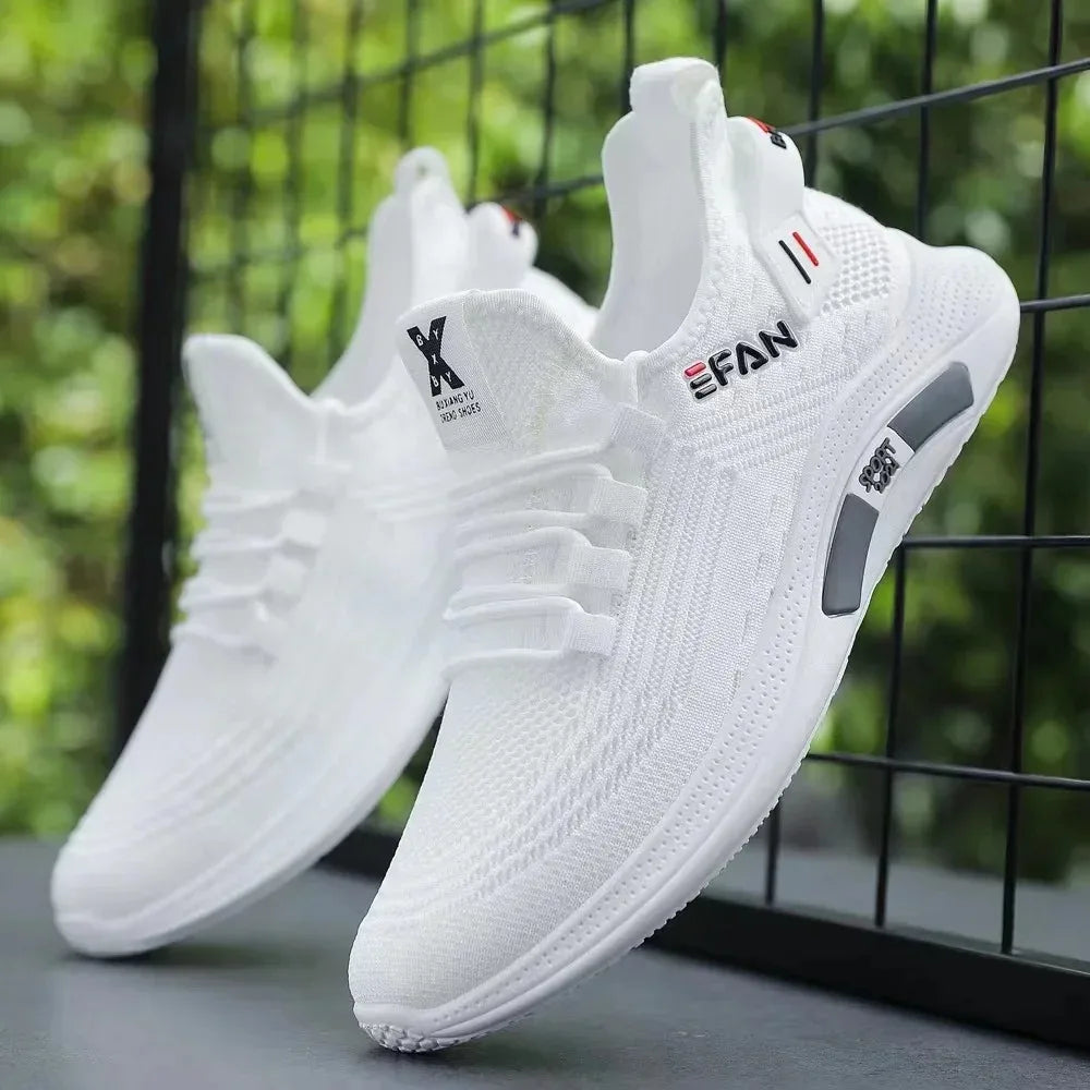 Men Flats Zapatillas Hombre Lightweight Pu Leather Breathable Shoe Mens White Sports Tenis Shoes Men Sneakers Casual Shoes