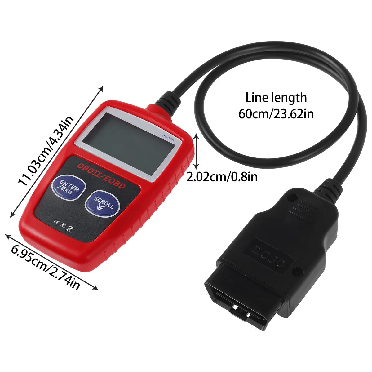 Car Fault Code Reader MS309 Automotive Code Reader OBD2 Scanner Car Check Engine Fault View Freeze Data CAN Diagnostic Tool