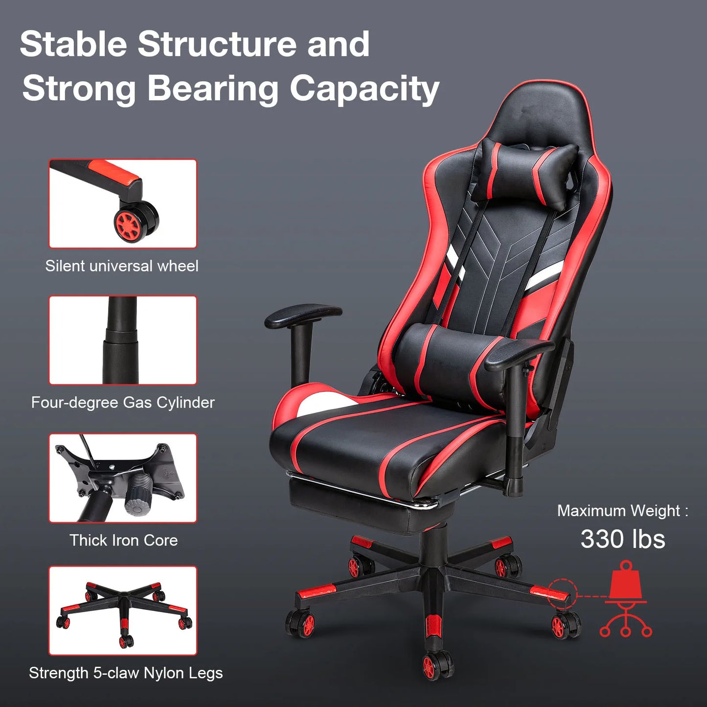 GC-RC03 Gaming Chair Massage Ergonomic High Back Design Lumbar Relax New Customized PU Massage Computer Office Chairs