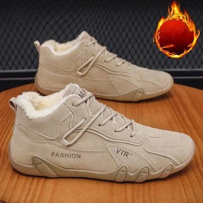 Classic Retro Men Shoes 2024New Winter Plush Warm Comfortable Cotton Shoes Trend Outdoor Mountaineering Work Sports Casual Shoes