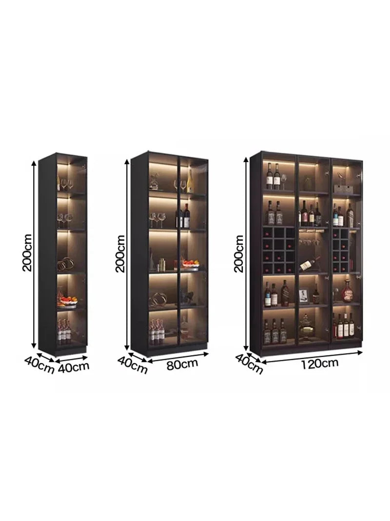 Drinks Cabinet Wine Glass Wall Movable Commercial Bar Cellar Farmhouse Liquor Beverage Craft Organization Storage Rack Column