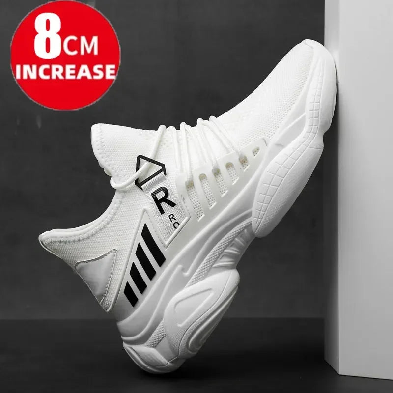 Sneakers Tall Man Elevator Shoes for Men Leisure Height Increase Insole 8cm Casual Mesh Summer Running Shoes Breathable Luxury