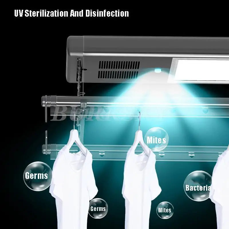 Electric Ceiling Lifting Clothes Drying Rack with Lights Automatic Dryer with Remote Controls Disinfection Heating And Drying