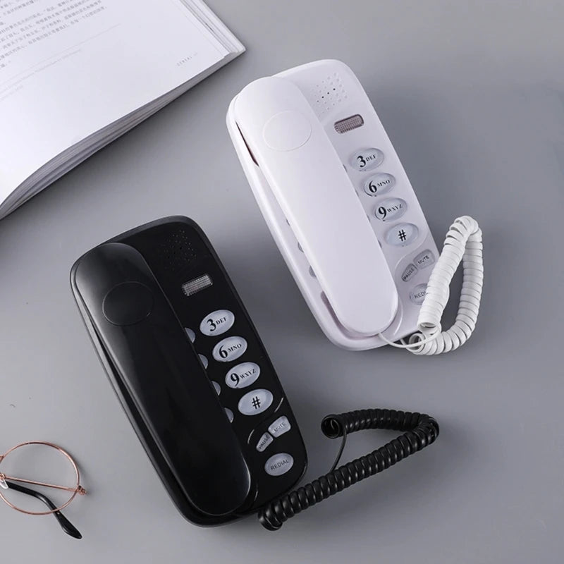 Corded Landline Telephone with Mute and Redial Functions Easy Install Wall Phone