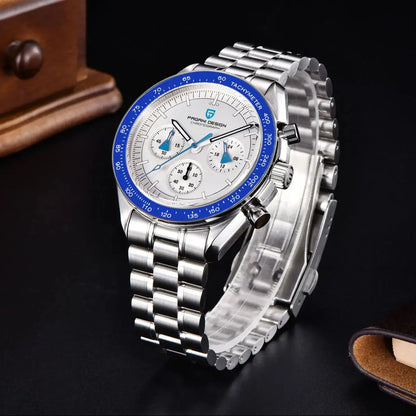 PAGANI DESIGN Men's Watches Blue Aerospace Moon Quartz Watch For Men Speed Sport Chronograph AR Sapphire crystal 2024 New Clock