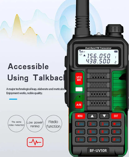 2023 BAOFENG 10W Portable High Power Walkie-Talkie UV-10R 50km  VHF UHF Dual Band Two Way CB Ham Radio Transceiver UV5R Upgraded