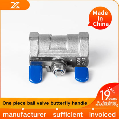 One piece butterfly handle ball valve 304 stainless steel ball valve butterfly handle 316L butterfly handle valve switch 4 point