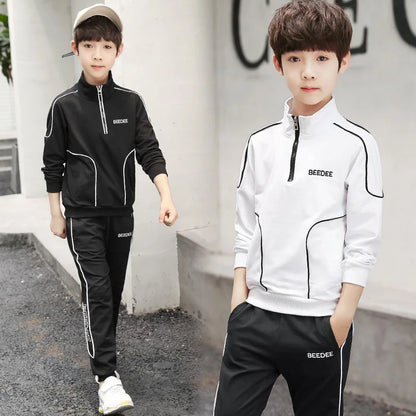 Spring Autumn Teenager Boys Clothing Sets Child Fashion Letter Sweatshirt + Pants 2Pcs Kids Tracksuit 4 5 6 7 8 9 10 11 12 Years