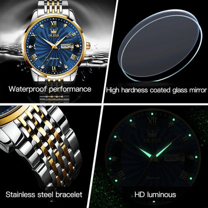 OLEVS Automatic Men's Watch Original Wrist watch Stainless steel Waterproof Swiss Movement Business TOP Brand Relógio Masculino