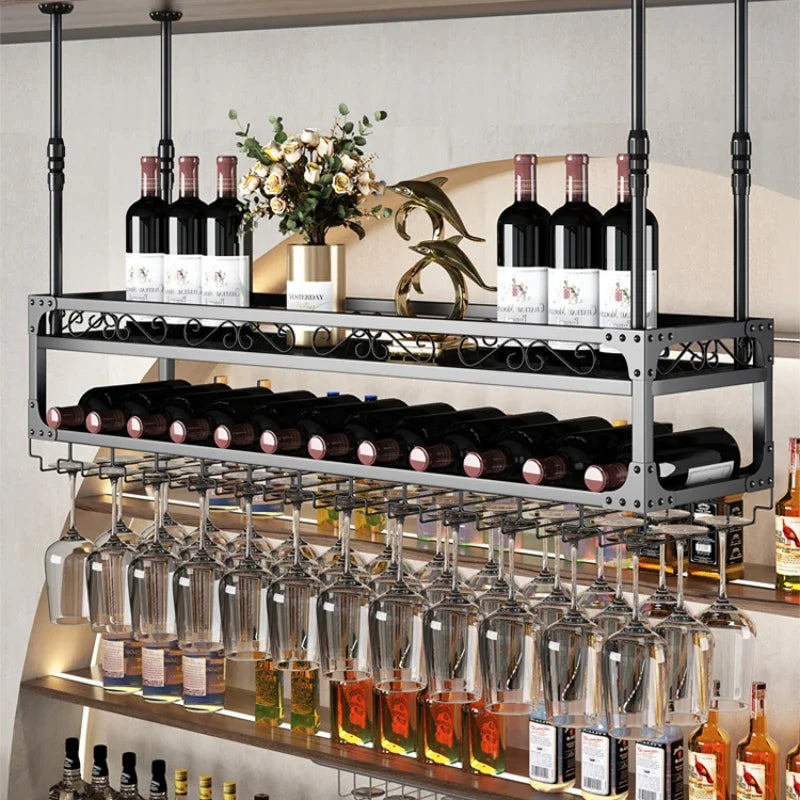 Shelves Minimalist Furniture Kitchen Storage & Organization Industrial Bar Bar Whiskey Display Salon Luxe Home Cabinet Liquor