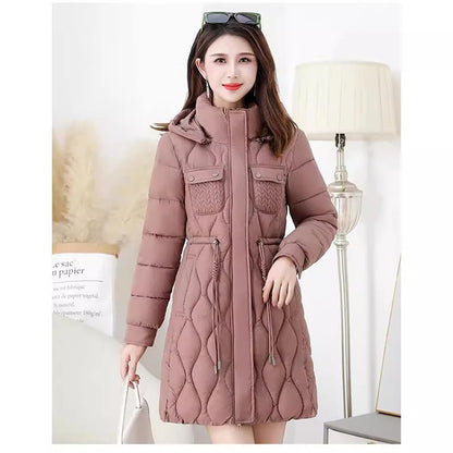 Ladies Down Cotton Jacket 2025 Medium And Long Styles Warm Lady Outerwear Slim High-End Loose Women's Winter Parka Coat