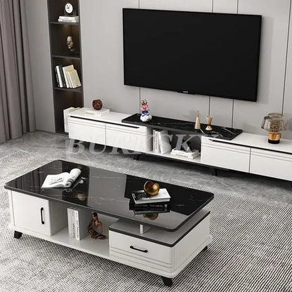 Coffee table living room home light luxury modern simple coffee table TV cabinet combination apartment tempered Glass table