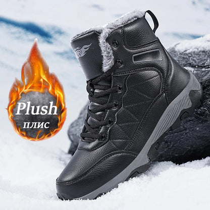 Winter Snow Boots For Man Fast Shipping Outdoor Hiking Boots Waterproof Pu Leather Sneakers Men Climbing Casual Shoes Size39-48