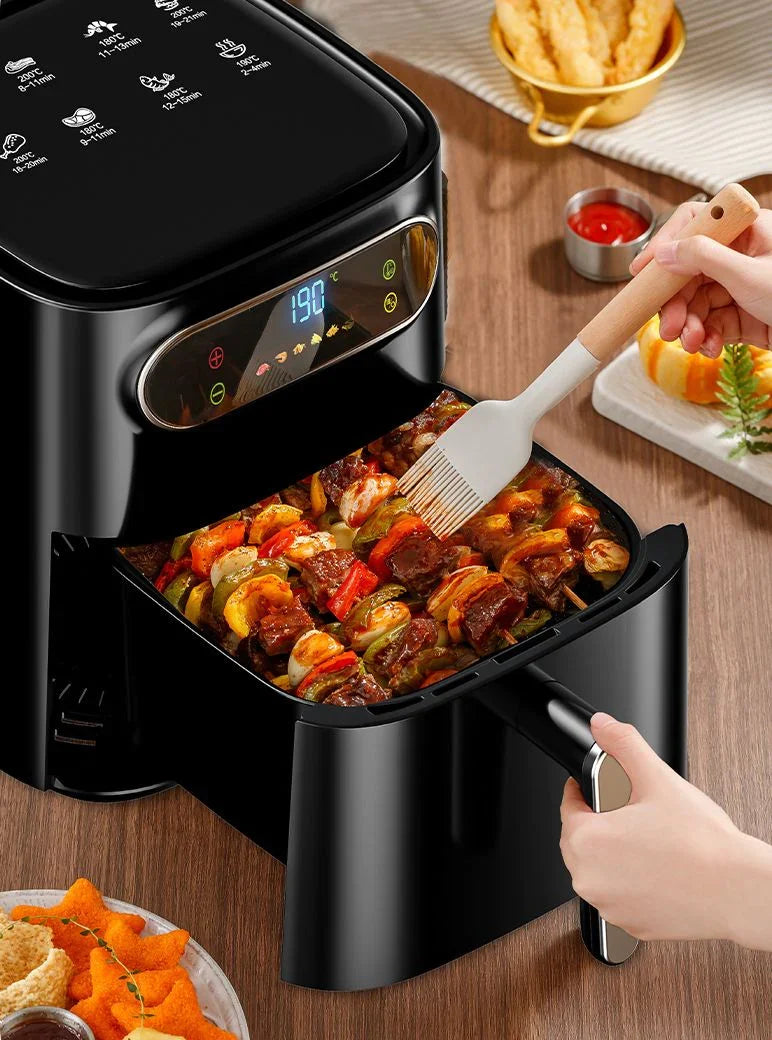 7L digital Oil Free Air Fryer LED Touch Screen Basket Non-stick Timer Black