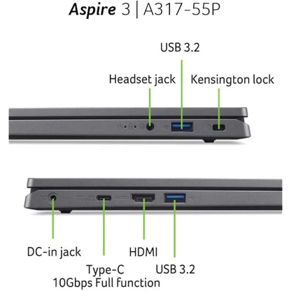 Acer Aspire 3  Ordinateur Portable 14'' Full HD,Intel N5100, 8G RAM  ,256G SSD Intel UHD Graphics, Windows 11 Laptop Gris