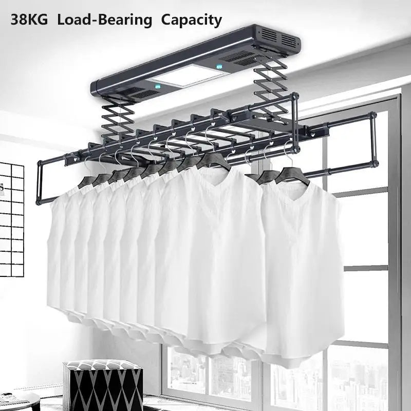 Electric Ceiling Lifting Clothes Drying Rack with Lights Automatic Dryer with Remote Controls Disinfection Heating And Drying