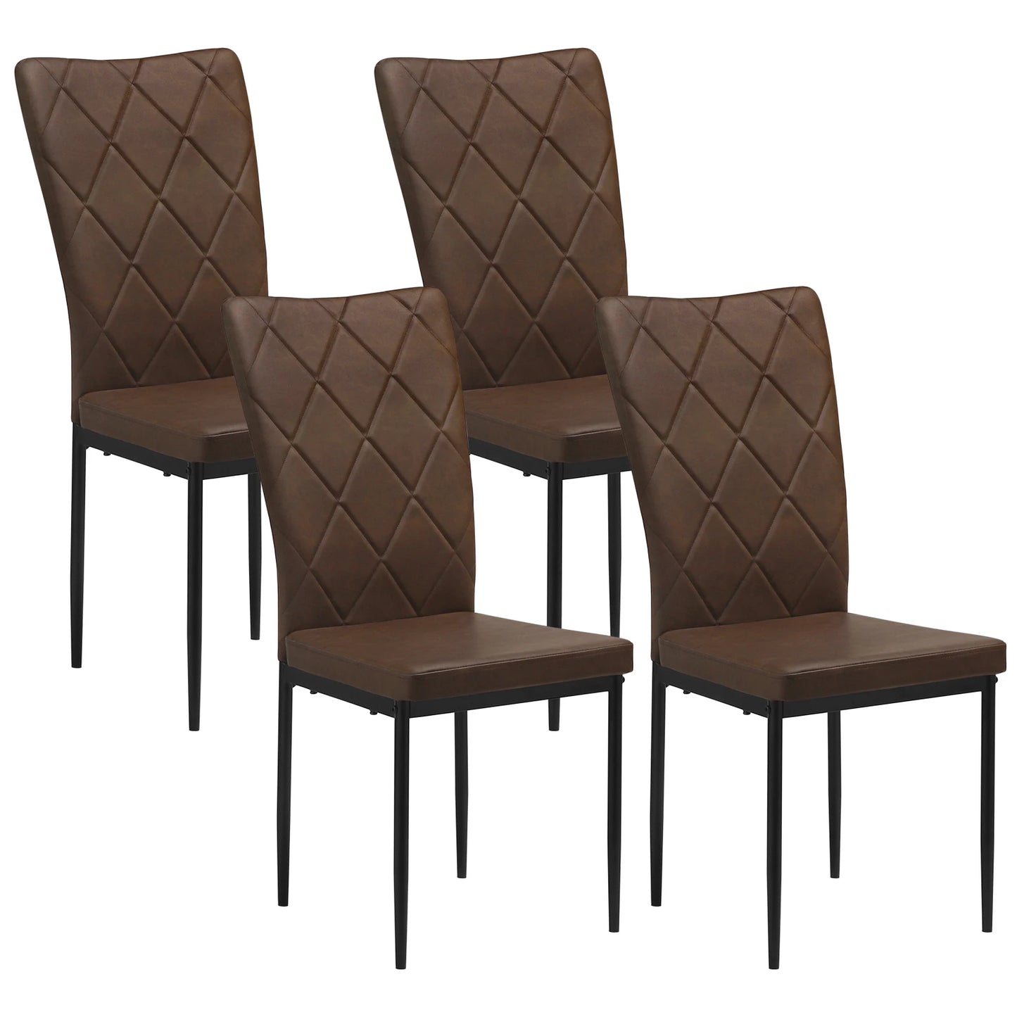 WOLTU 4PCS/SET Dining Chairs Kitchen Chairs with High Backrest Upholstered Chair Metal Legs for Kitchen Dining Room Wedding